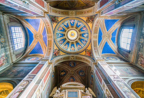 a abóbada da igreja de sant'agostino em roma, italy. - augustine - fotografias e filmes do acervo