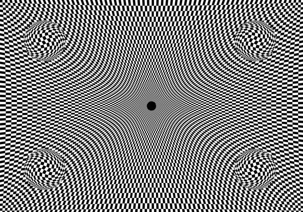 istock Hypnotic optical illusion in black and white color. Vision 3D geometric background. Abstract optic modern shape in circle. Creative wallpaper for web, print, card, screen. 1137128168