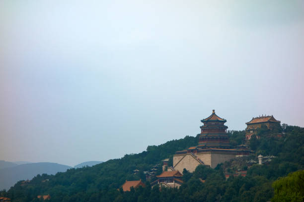 The Tower of Buddhist Incense and Longevity Hill in the Summer Palace stock photo
