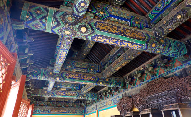 istock Traditional painted wooden ceiling 1137130998