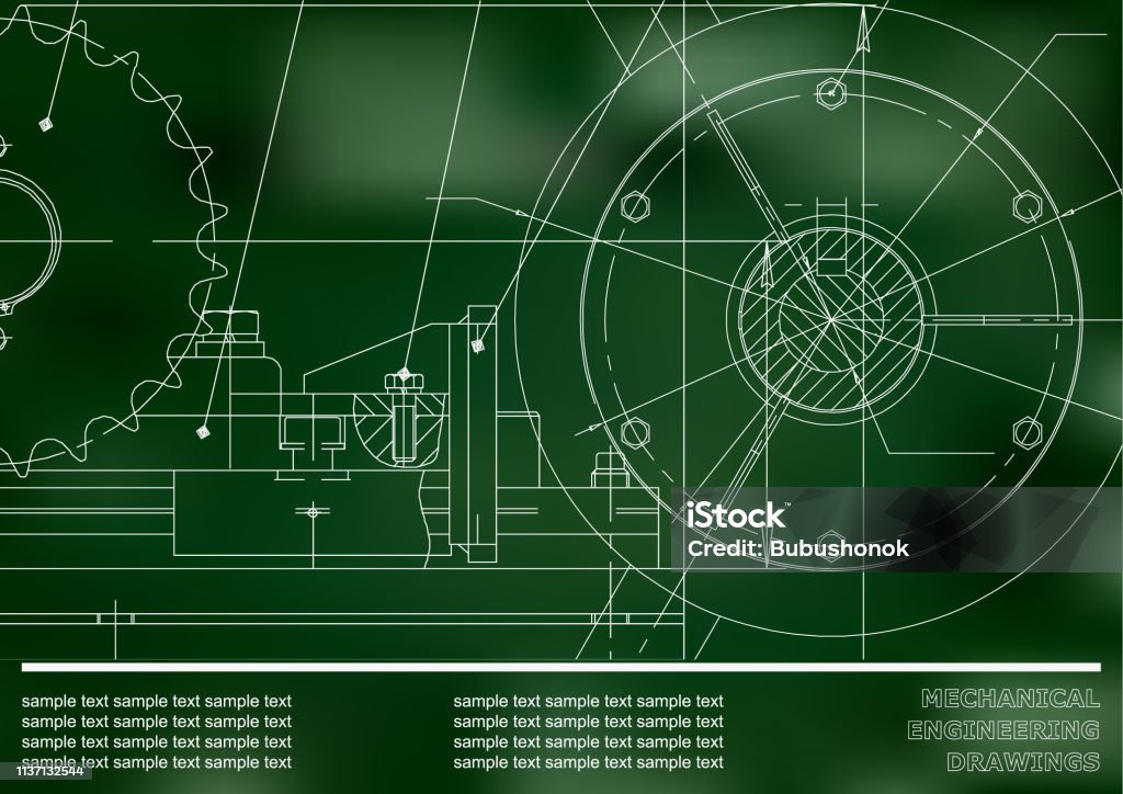 Engineering Drawings Library Mechanical Engineering Drawings For Inscriptions Stock Illustration ...