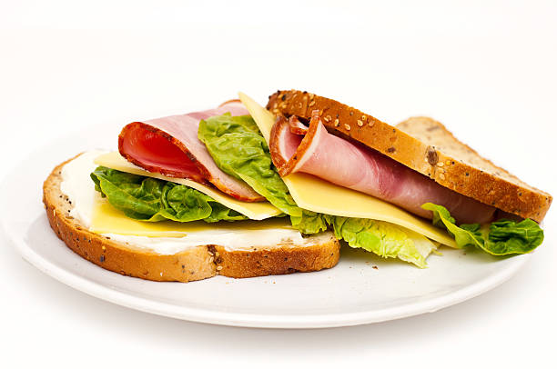istock healthy, freshly made ham sandwich 113713361