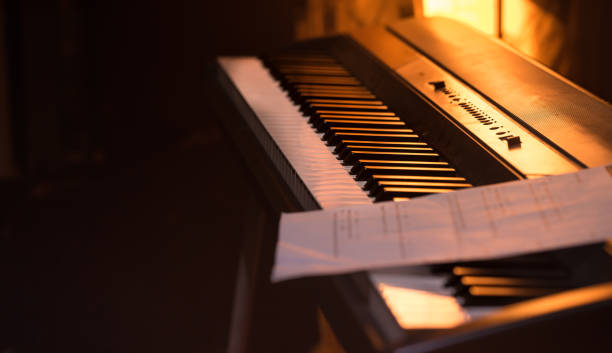 istock the notes stand on the piano, close-up, beautiful background color 1137140716