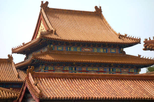 Roofs in the Forbidden City stock photo
