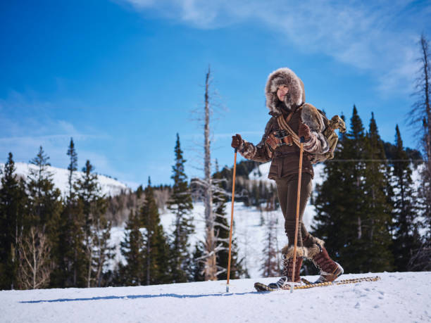 istock Woman Winter Snowshoeing Explorer 1137145942