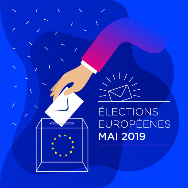 2019 유럽 선거 - europe european union currency euro symbol european union flag stock illustrations