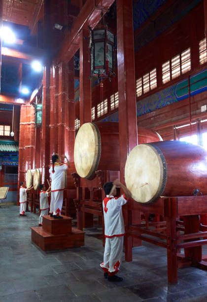 Drummers, Drum Tower stock photo