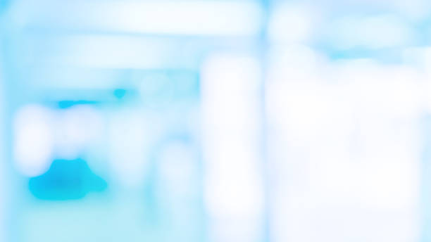 istock abstract blur inside interior of modern cleaning workplace in blue color in panoramic background with shine light for design 1137149173