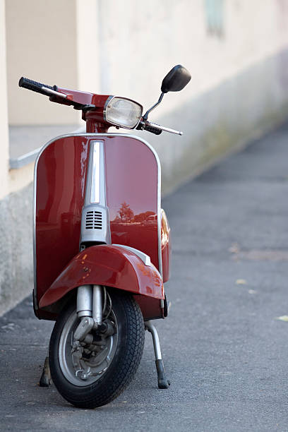 istock Old Vintage Italian Scooter, Urban Scene 113715317