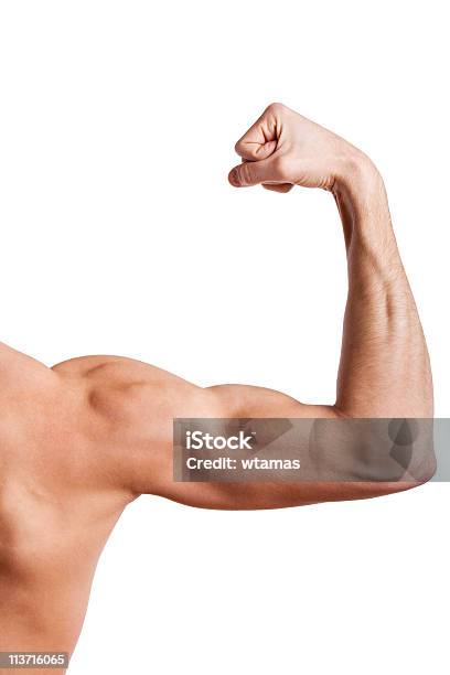 Plano Aproximado De Homem De Braço Muscular - Fotografias de stock e mais imagens de Adulto - Adulto, Apertar - Atividade Física, Bege