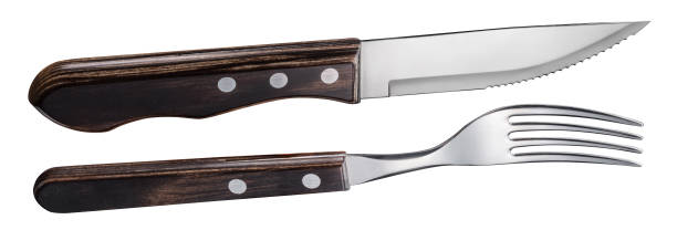 Steak cutlery set close-up.