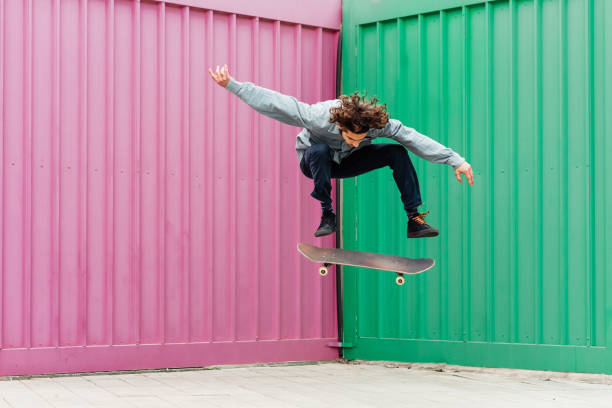 Skateboarding skills stock photo