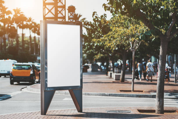 istock Vertical banner mock-up near a road 1137167106