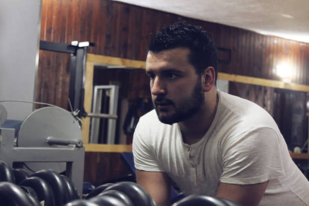 istock Bearded man in gym 1137168015