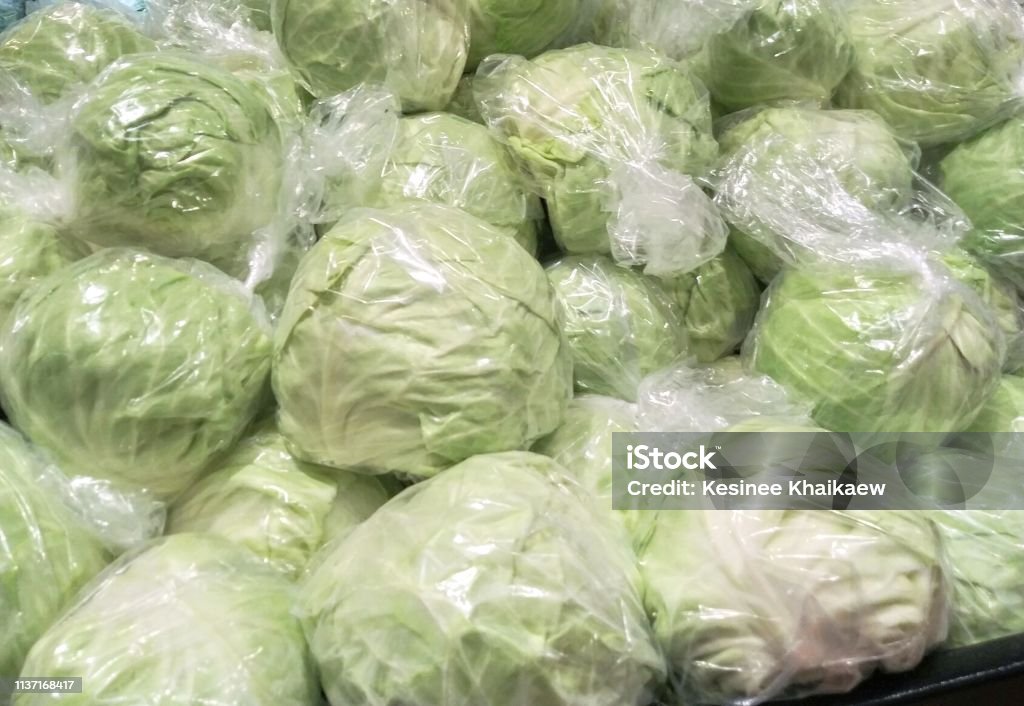 Cabbage - vegetable  - @ retail store Agriculture Stock Photo