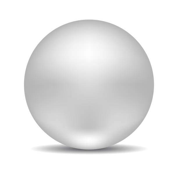 istock White Round Sphere or Ball. Realistic Pearl or Metall Ball isolated on white background. Vector Illustration for Your Design. 1137175057