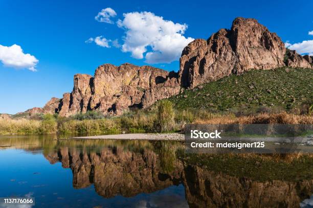 The Salt River Near Mesa Arizona Stock Photo - Download Image Now - Arizona, Mesa - Arizona, Salt River