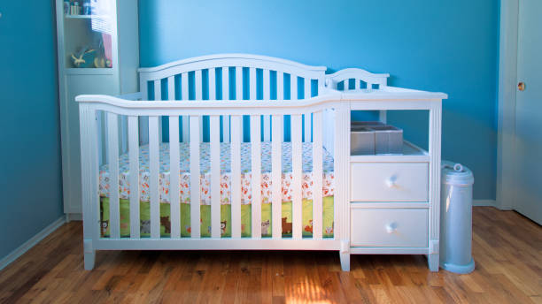 istock Baby Boy's Nursery Blue And White Theme 1137176989