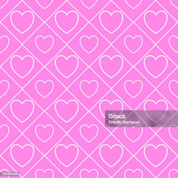 Pin Hearts Pattern Seamless Pink Hearts Pattern Stock Illustration - Download Image Now ...
