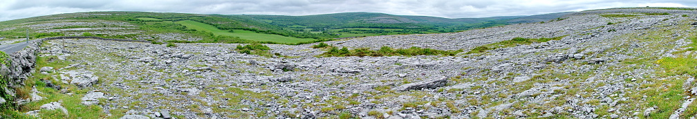 Panoramic of The Burren in Ireland