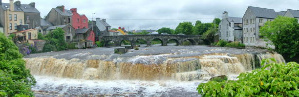 Panoramic of The Cascades Waterfalls in Ennistymon, Ireland