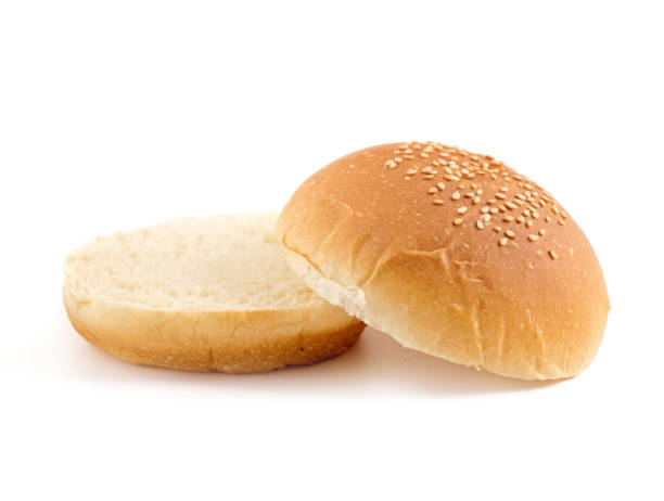 istock Burger bun with sesame seeds isolated on white background with clipping path 1137203417