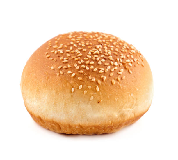 istock Burger bun with sesame seeds isolated on white background with clipping path 1137203449