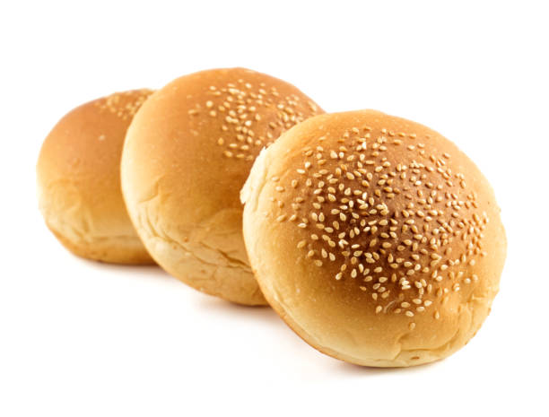 istock Burger bun with sesame seeds isolated on white background with clipping path 1137203505