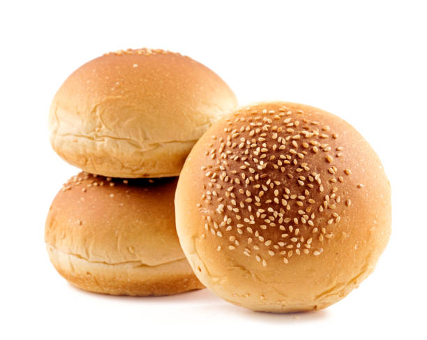 istock Burger bun with sesame seeds isolated on white background with clipping path 1137203571