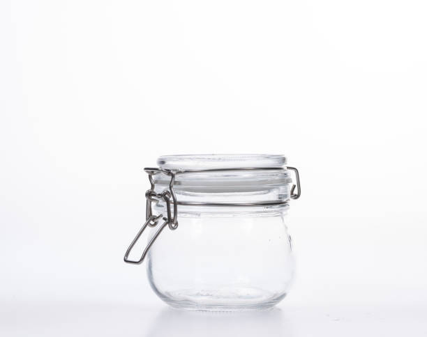 istock Glass jar with lid on white background 1137217982
