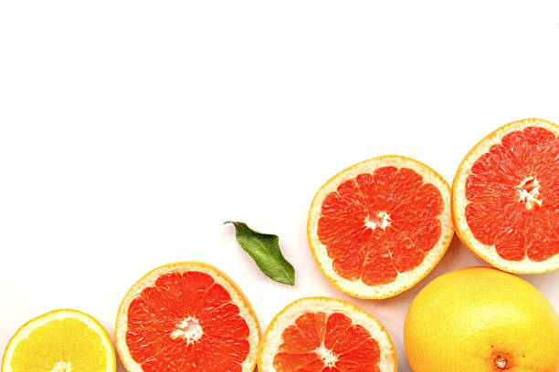 istock fresh summer citrus fruits on white background flat lay top view 1137218025