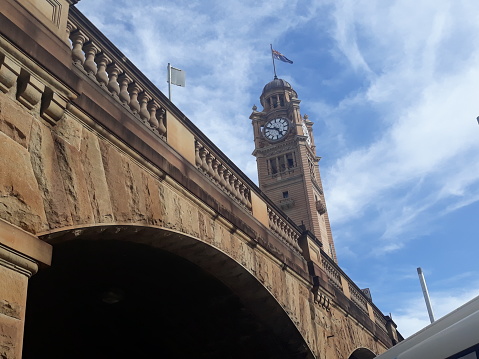 Central train station has time tower to aware public about time in Sydney.