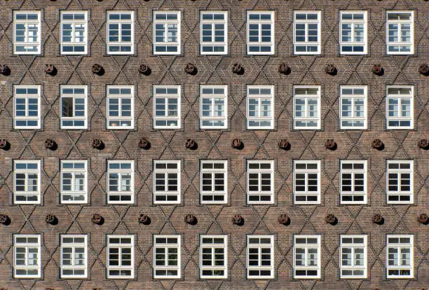 Facade of an historic house in Hamburg, Germany