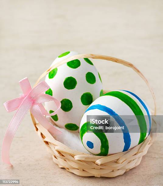 Easter Eggs Stock Photo - Download Image Now - Basket, Blue, Celebration