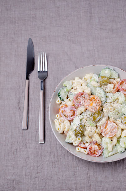 istock Salad with pasta and raw vegetables 1137230947