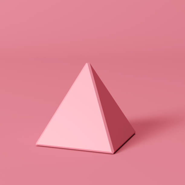 istock pink square pyramid on pink background. minimal concept idea 1137232452