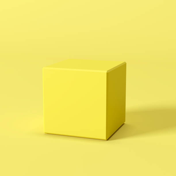 istock yellow box on yellow background. minimal concept idea 1137232476