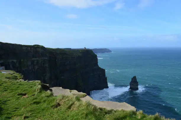 Cliff's of Moher and the Needle rock formation above Galway Bay.