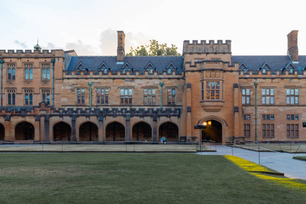 Sydney, Australia - March 5, 2019: University of Sydney Quadrangle view from inside.