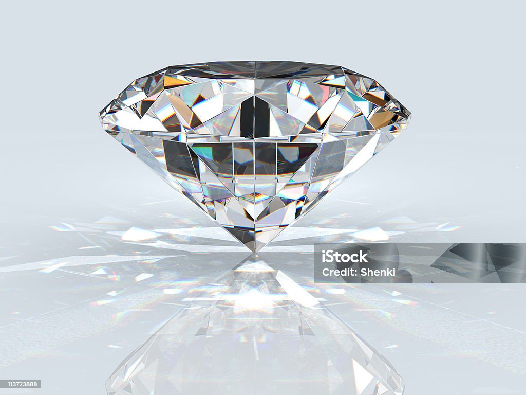 Diamond jewel Diamond jewel with reflection Diamond - Gemstone Stock Photo