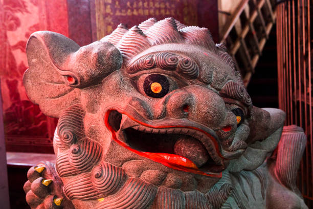 istock China, religion, stone lion, stone lion 1137240782