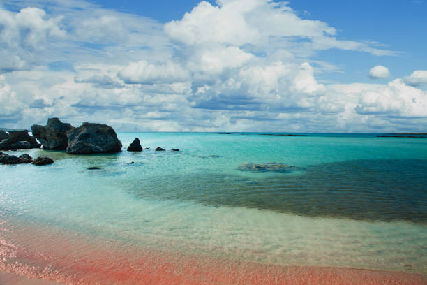 istock Elafonissi beach with pink sand and sky clouds on Crete, Greece 1137243743