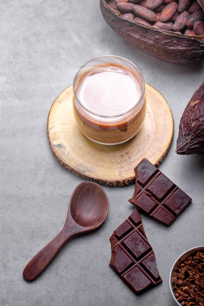 istock Hot chocolate cocoa drink in glass mug 1137245851