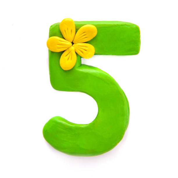 istock Number five 5 of green plasticine 1137249239