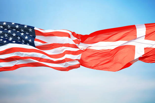 istock Flags of the USA and Denmark 1137255994