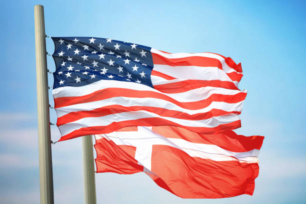 istock Flags of the USA and Denmark 1137256000