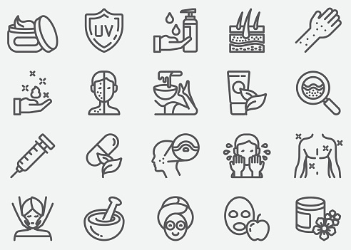 Skin Care Line Icons