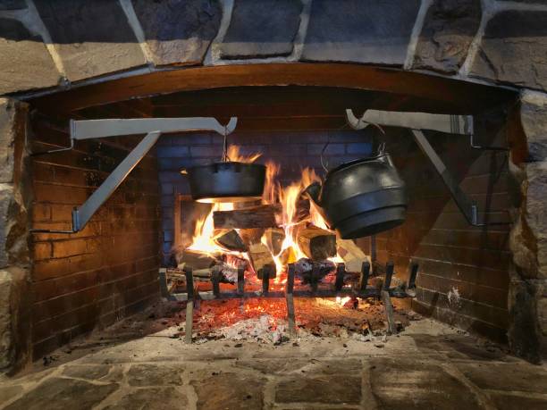 istock Food Cooking Over Fire At Fireplace 1137267600
