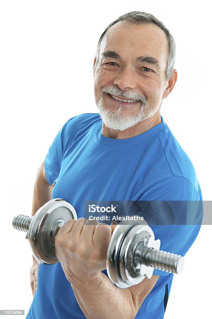 Senior with Dumbbells  Senior Adult Stock Photo