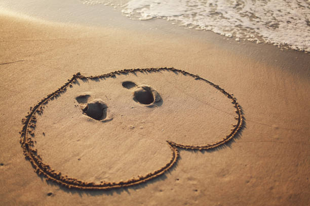 istock Heart Shape On Shore At Sandy Beach 1137271860